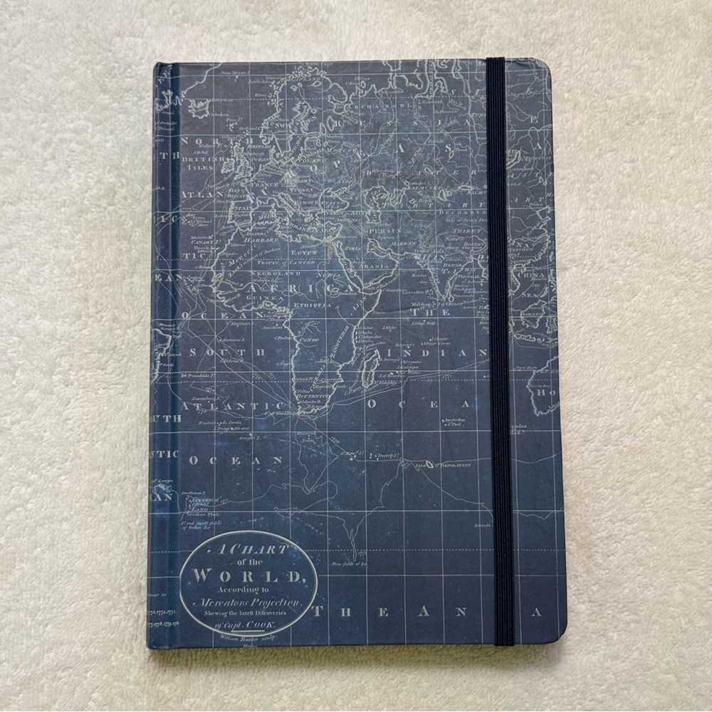 Blue World Map Travel Journal